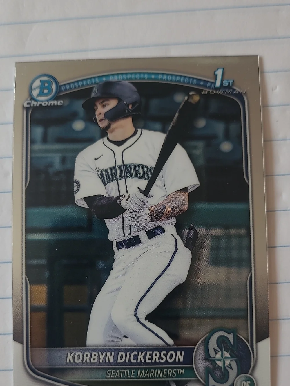 Korbyn Dickerson Seattle Mariners Baseball Card - 2025 Bowman Draft Chrome - Picture 1 of 2